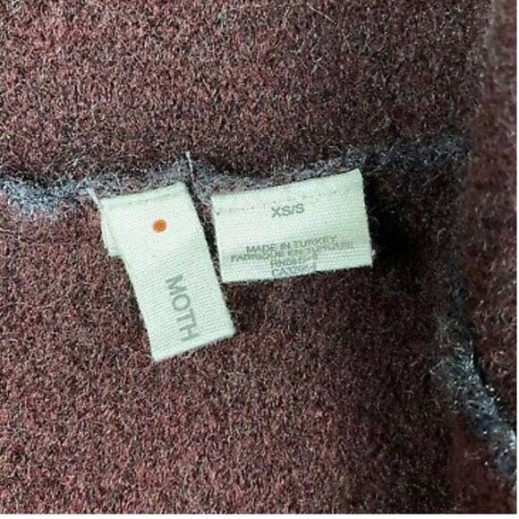 Anthropologie Morris open front Sweater Duster Vest MOTH Gray & Plum size XS-S - Picture 9 of 12